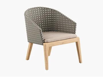 CALYPSO - Garden synthetic fibre ant teak easy chair with armrests by Royal Botania - view 2